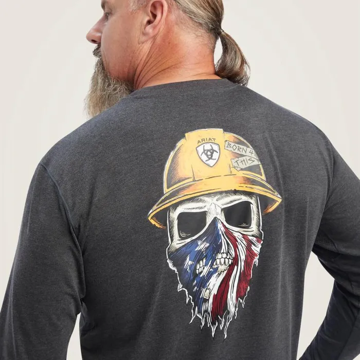 Men TShirts and Polos Ariat Rebar Workman Born For This Graphic TShirt Charcoal Heather Men TShirts and Polos Ariat Rebar Workman Born For This Graphic TShirt Charcoal Heather