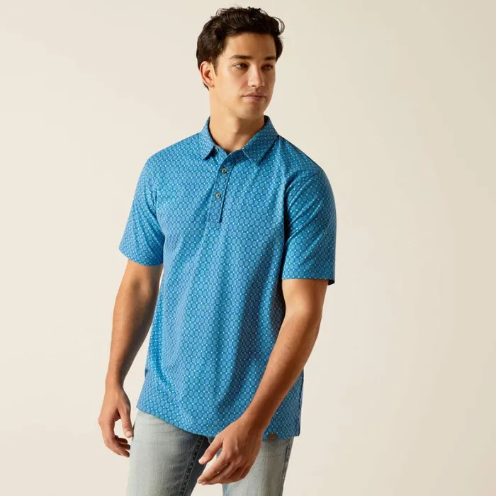 Men TShirts and Polos Ariat Retro Polo Blue Ridge
