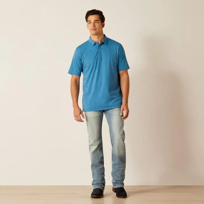 Men TShirts and Polos Ariat Retro Polo Blue Ridge Men TShirts and Polos Ariat Retro Polo Blue Ridge
