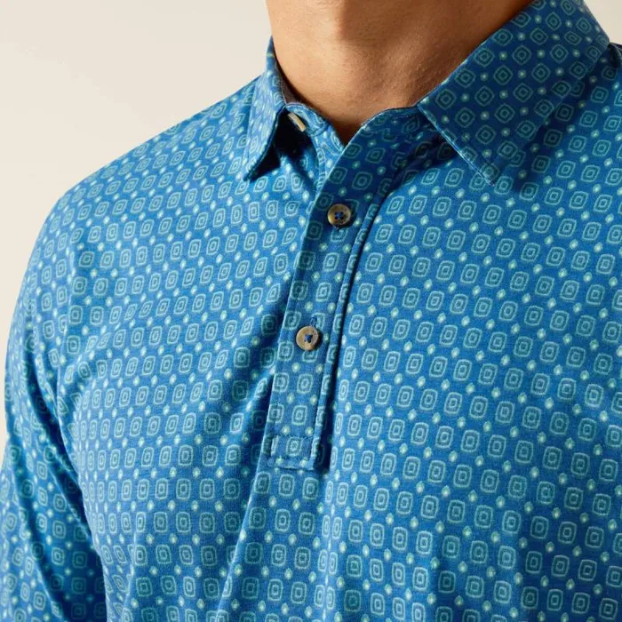 Men TShirts and Polos Ariat Retro Polo Blue Ridge Men TShirts and Polos Ariat Retro Polo Blue Ridge