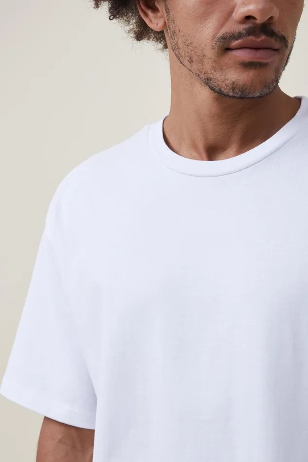 Men Tees and Tanks Cotton On Box Fit Plain TShirt White