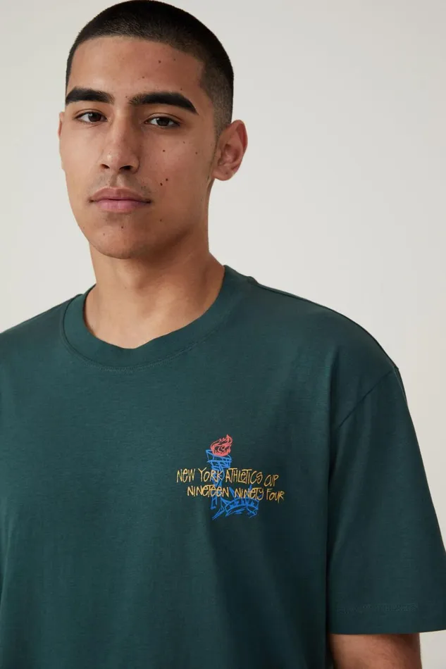 Men Tees and Tanks Cotton On Loose Fit Art TShirt Pine Needle Green New York 94 Men Tees and Tanks Cotton On Loose Fit Art TShirt Pine Needle Green New York 94