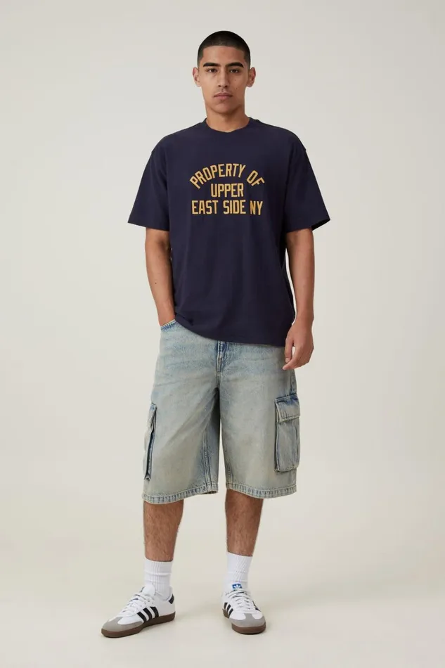 Men Tees and Tanks Cotton On Loose Fit College TShirt True Navyeast Side Ny Men Tees and Tanks Cotton On Loose Fit College TShirt True Navyeast Side Ny