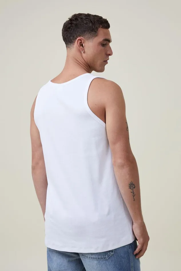 Men Tees and Tanks Cotton On Loose Fit Rib Tank White Men Tees and Tanks Cotton On Loose Fit Rib Tank White
