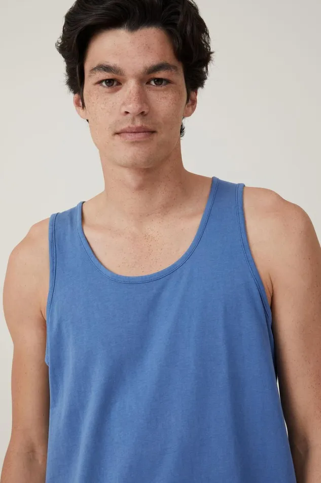 Men Tees and Tanks Cotton On Organic Tank Washed Cobalt Men Tees and Tanks Cotton On Organic Tank Washed Cobalt