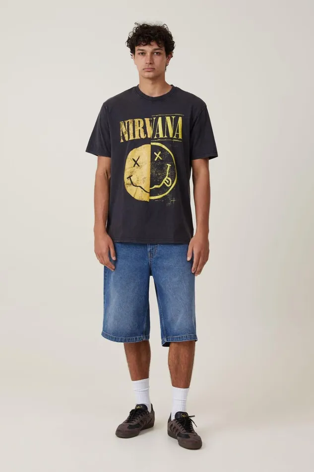 Men Tees and Tanks Cotton On Premium Loose Fit Music TShirt Lcn Mt Blacknirvana 8211 Smiley Half Men Tees and Tanks Cotton On Premium Loose Fit Music TShirt Lcn Mt Blacknirvana 8211 Smiley Half