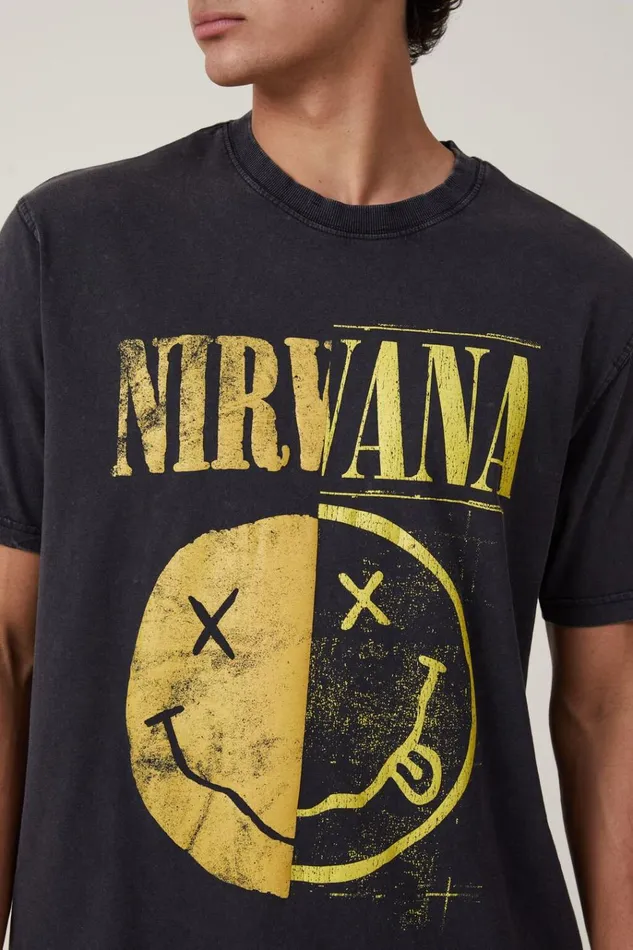 Men Tees and Tanks Cotton On Premium Loose Fit Music TShirt Lcn Mt Blacknirvana 8211 Smiley Half Men Tees and Tanks Cotton On Premium Loose Fit Music TShirt Lcn Mt Blacknirvana 8211 Smiley Half
