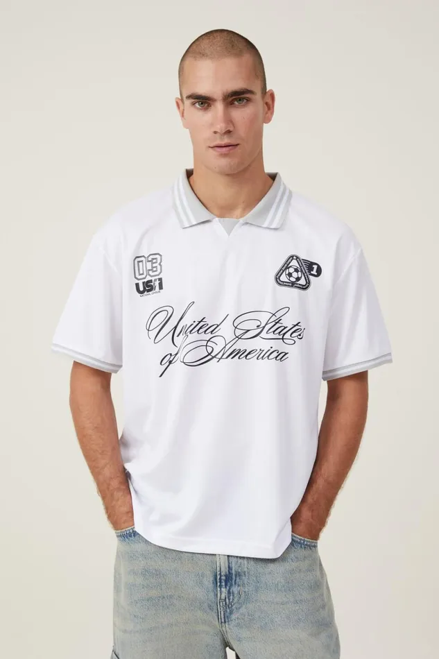 Men Tees and Tanks Cotton On Soccer Jersey Whiteunited Premier