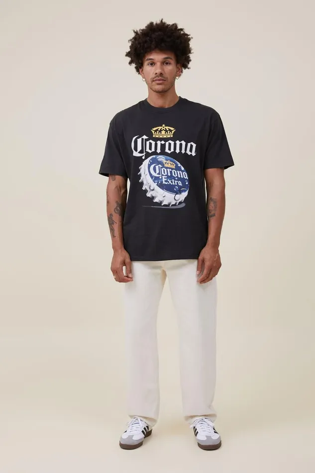 Men Tees and Tanks Cotton On Special Edition TShirt Lcn Cor Washed Blackcorona 8211 Bottle Cap Men Tees and Tanks Cotton On Special Edition TShirt Lcn Cor Washed Blackcorona 8211 Bottle Cap
