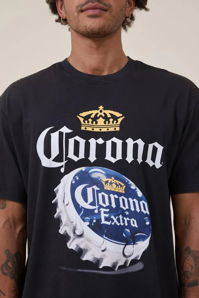 Men Tees and Tanks Cotton On Special Edition TShirt Lcn Cor Washed Blackcorona 8211 Bottle Cap Men Tees and Tanks Cotton On Special Edition TShirt Lcn Cor Washed Blackcorona 8211 Bottle Cap