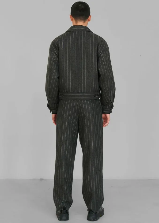 Men The Frankie Shop Amomento Wool Stripe Martin Pants 8211 Grey Grey