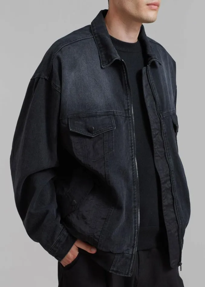 Men The Frankie Shop Nash Denim Jacket 8211 Black Black