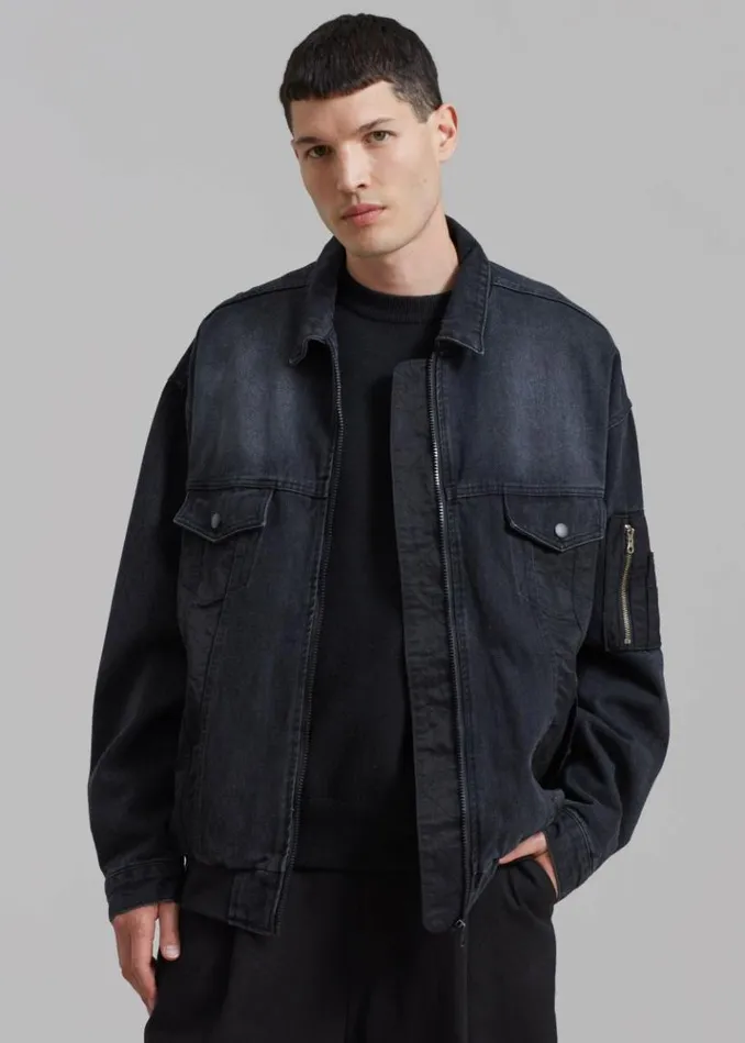 Men The Frankie Shop Nash Denim Jacket 8211 Black Black