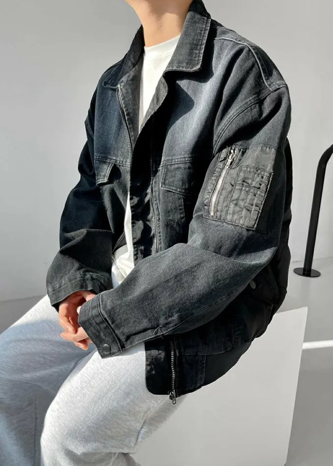 Men The Frankie Shop Nash Denim Jacket 8211 Black Black