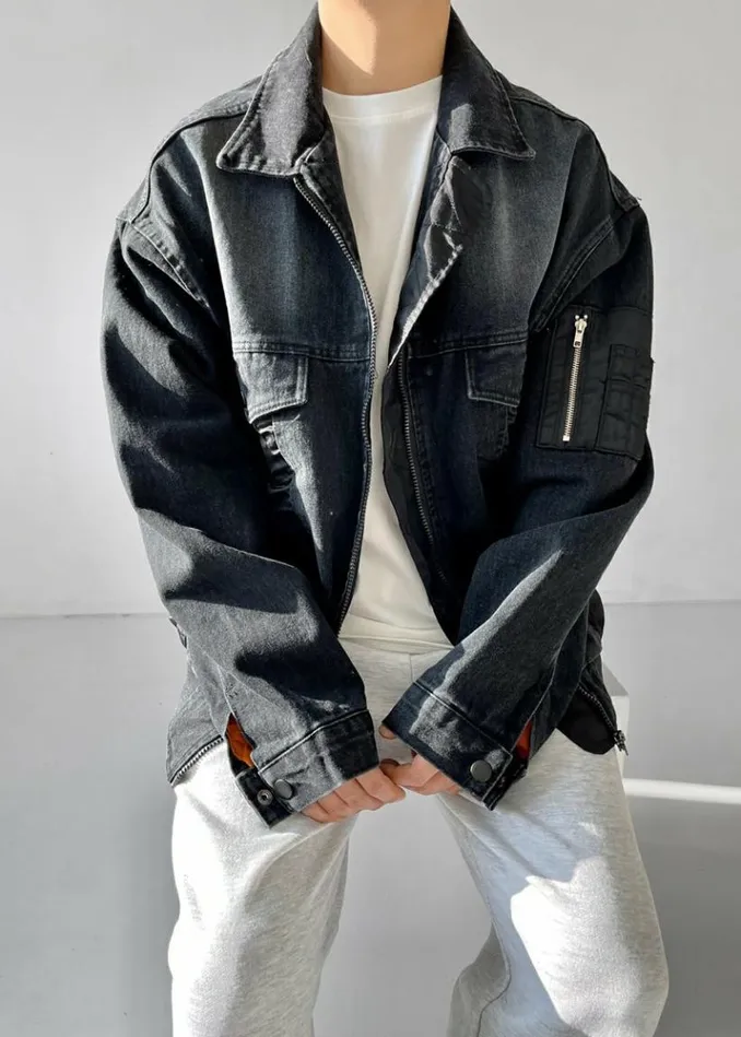 Men The Frankie Shop Nash Denim Jacket 8211 Black Black