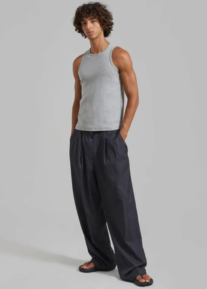 Men The Frankie Shop Peyton Pleated Pants 8211 Grey Pinstripe Grey Pinstripe