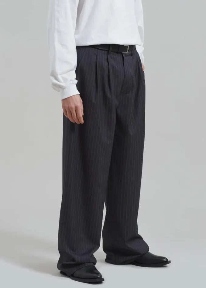 Men The Frankie Shop Peyton Pleated Pants 8211 Grey Pinstripe Grey Pinstripe