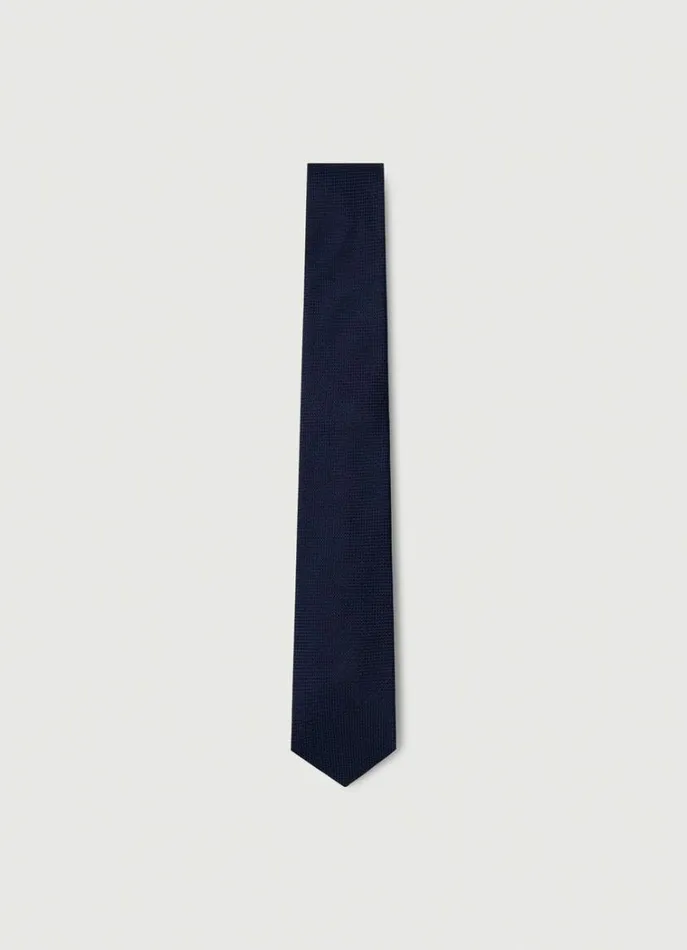 Men Ties and Pocket Squares Hackett London Check Silk Tie Navy