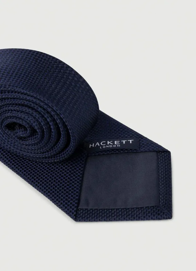 Men Ties and Pocket Squares Hackett London Check Silk Tie Navy