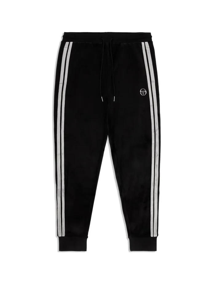 Men Tracksuits Sergio Tacchini Damarindo Velour Track Pant Black Beauty