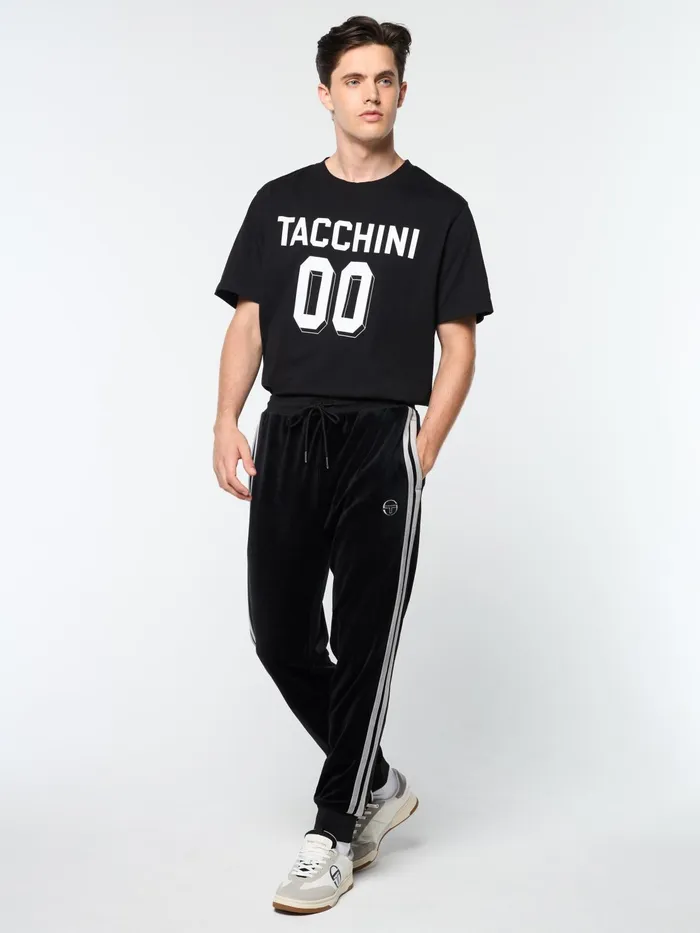 Men Tracksuits Sergio Tacchini Damarindo Velour Track Pant Black Beauty