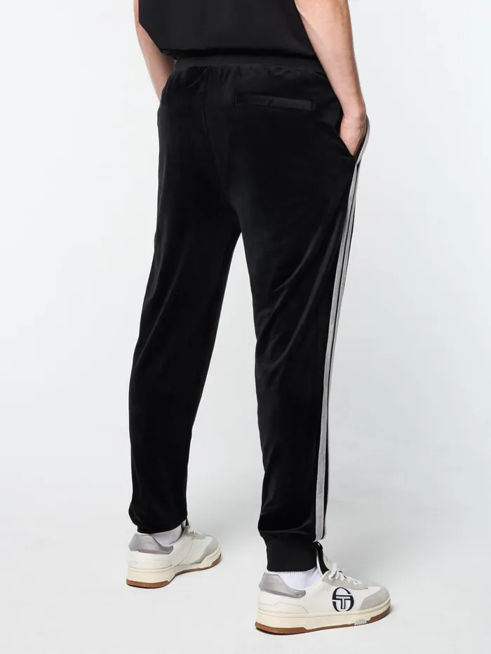 Men Tracksuits Sergio Tacchini Damarindo Velour Track Pant Black Beauty