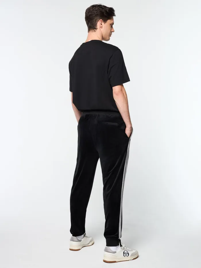 Men Tracksuits Sergio Tacchini Damarindo Velour Track Pant Black Beauty