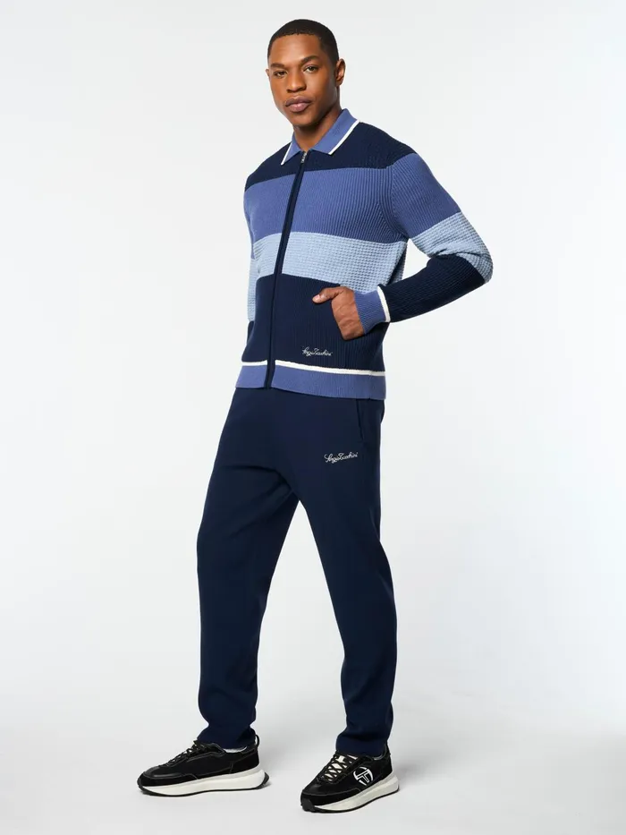 Men Tracksuits Sergio Tacchini Enzo Striped Track Jacket Faded Denim