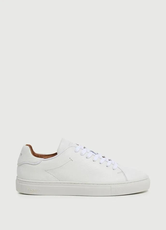 Men Trainers Hackett London Classic Leather Trainers White