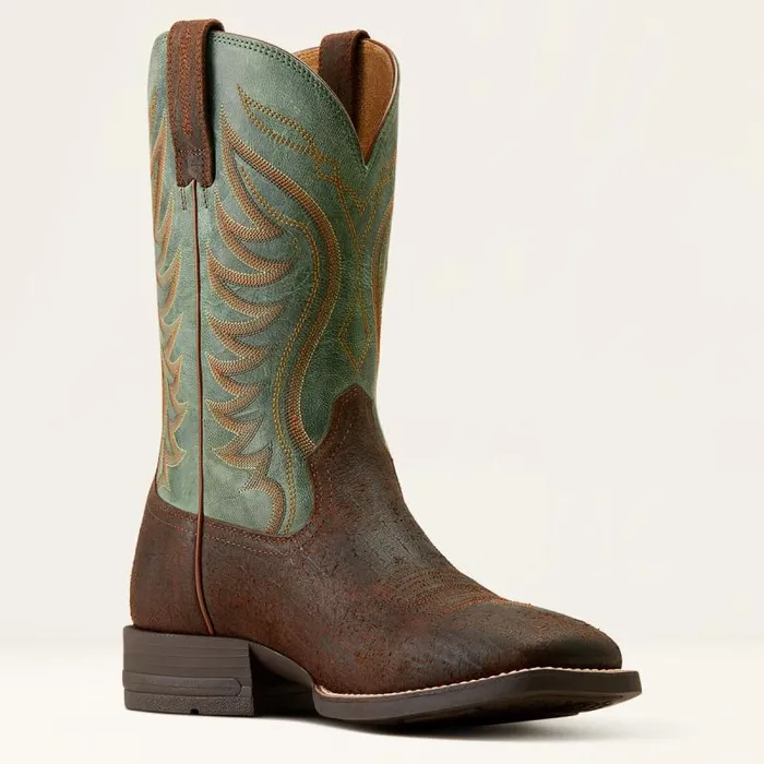 Men Western Boots Ariat Amos Cowboy Boot Rockweed Brownsurf Green Men Western Boots Ariat Amos Cowboy Boot Rockweed Brownsurf Green