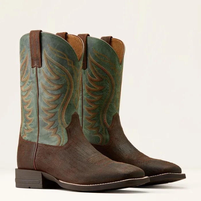 Men Western Boots Ariat Amos Cowboy Boot Rockweed Brownsurf Green Men Western Boots Ariat Amos Cowboy Boot Rockweed Brownsurf Green