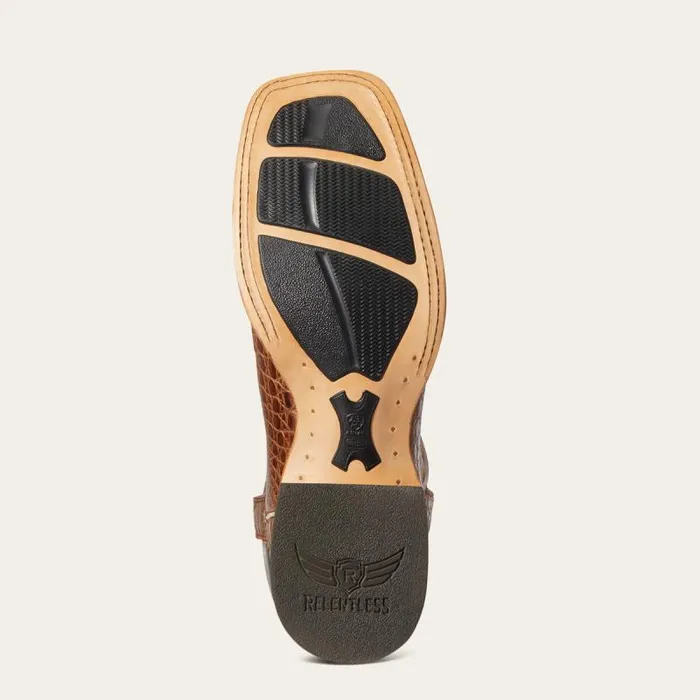 Men Western Boots Ariat Relentless Denton Western Boot Natural Caiman Belly Men Western Boots Ariat Relentless Denton Western Boot Natural Caiman Belly