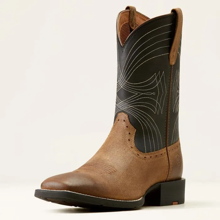 Men Western Boots Ariat Sport Wide Square Toe Cowboy Boot Barley Brownmatte Black Men Western Boots Ariat Sport Wide Square Toe Cowboy Boot Barley Brownmatte Black