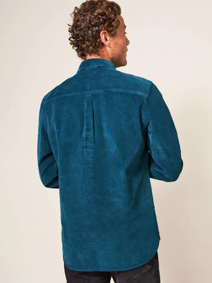 Men White Stuff Shirts Whitwick Cord Shirt Mid Teal Men White Stuff Shirts Whitwick Cord Shirt Mid Teal