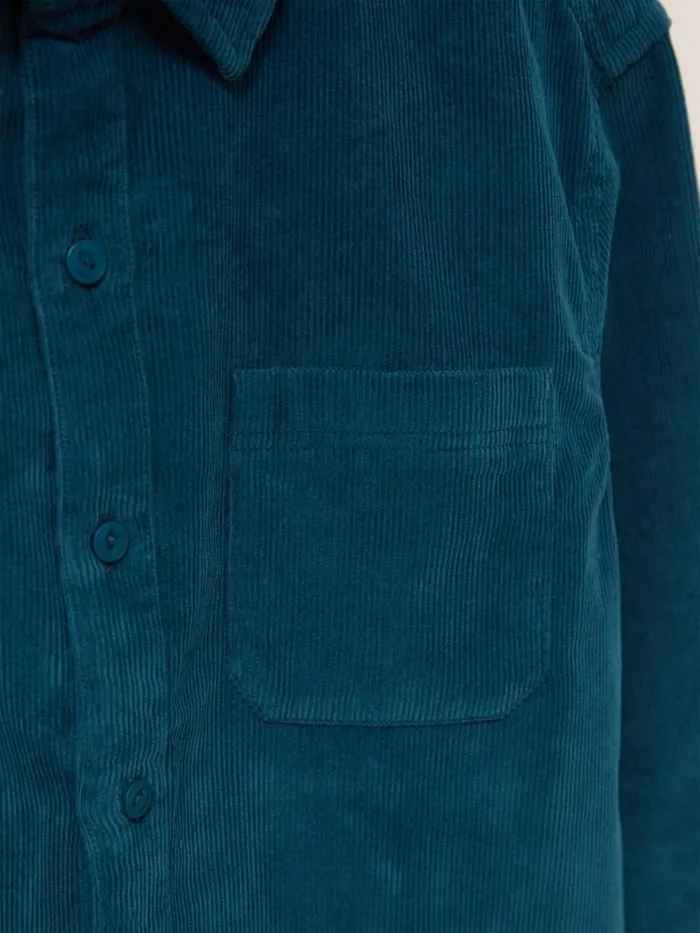 Men White Stuff Shirts Whitwick Cord Shirt Mid Teal Men White Stuff Shirts Whitwick Cord Shirt Mid Teal