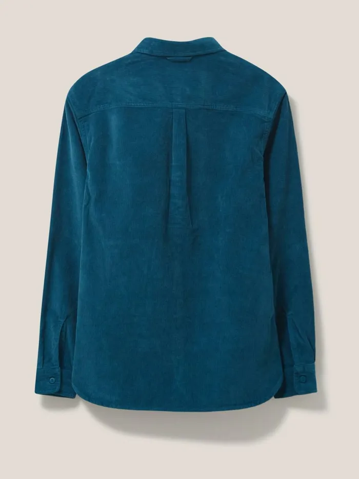 Men White Stuff Shirts Whitwick Cord Shirt Mid Teal Men White Stuff Shirts Whitwick Cord Shirt Mid Teal