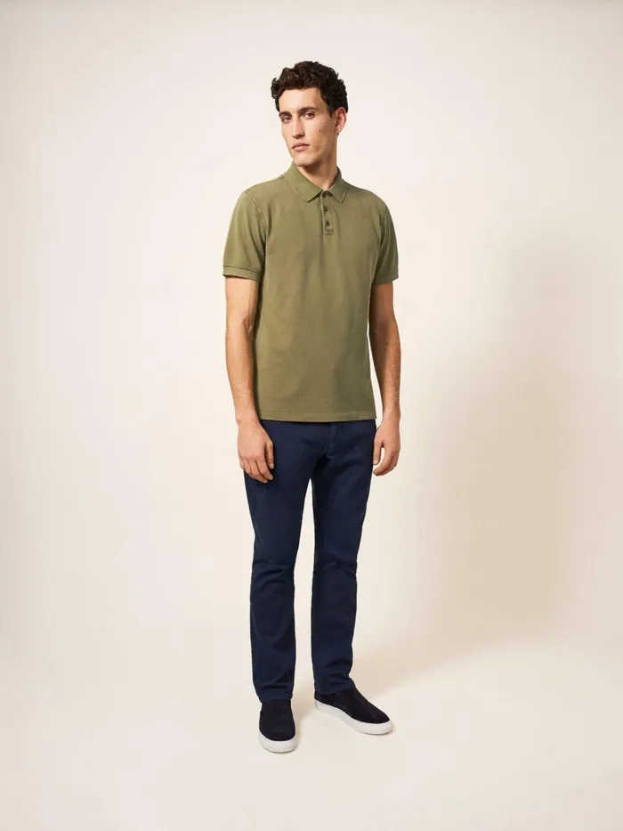 Men White Stuff Tshirts Utility Polo Khaki Green Men White Stuff Tshirts Utility Polo Khaki Green