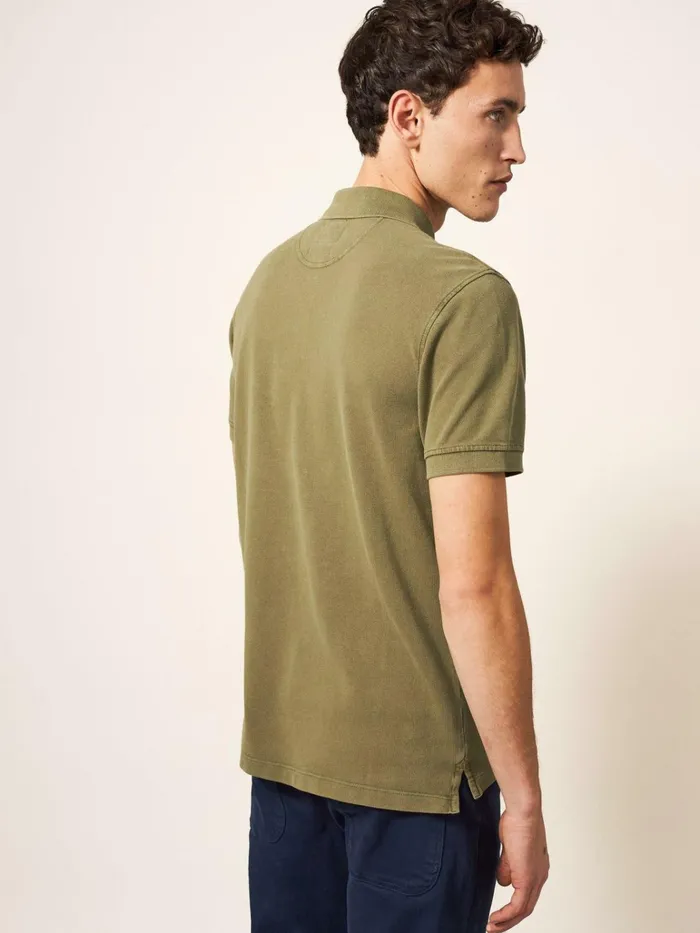 Men White Stuff Tshirts Utility Polo Khaki Green Men White Stuff Tshirts Utility Polo Khaki Green