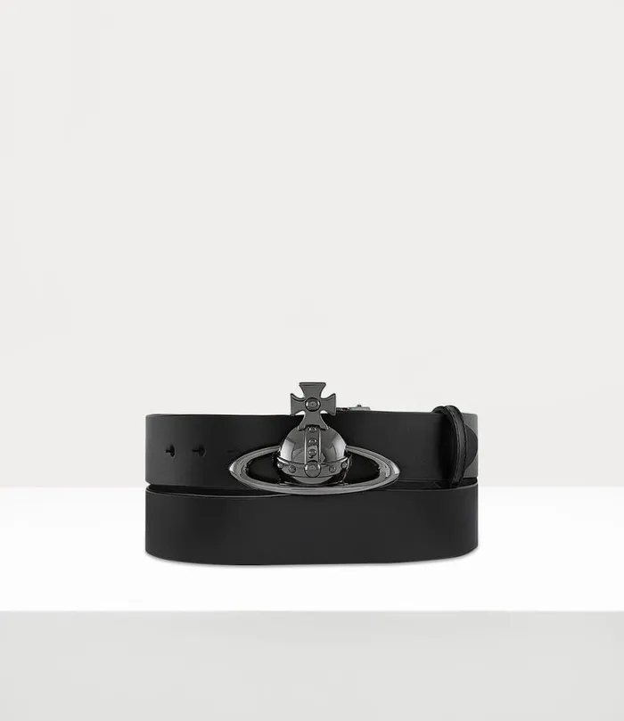 MenWomen Orb Buckle Beltgunmetal Black Vivienne Westwood Belts And Harnesses