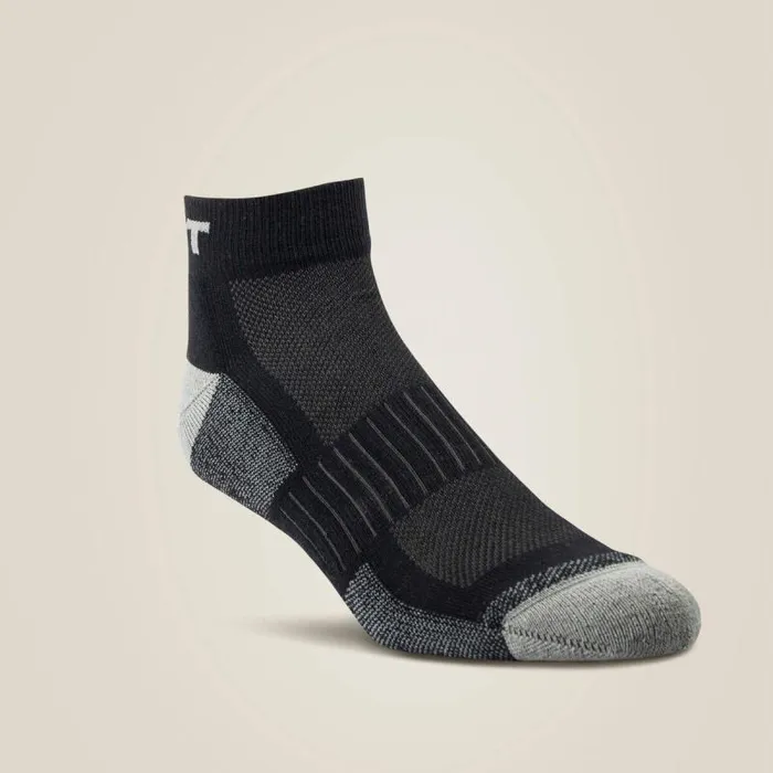 MenWomen Socks Ariat High Performance Quarter Crew Tek Work Sock 3 Pair Pack Black MenWomen Socks Ariat High Performance Quarter Crew Tek Work Sock 3 Pair Pack Black
