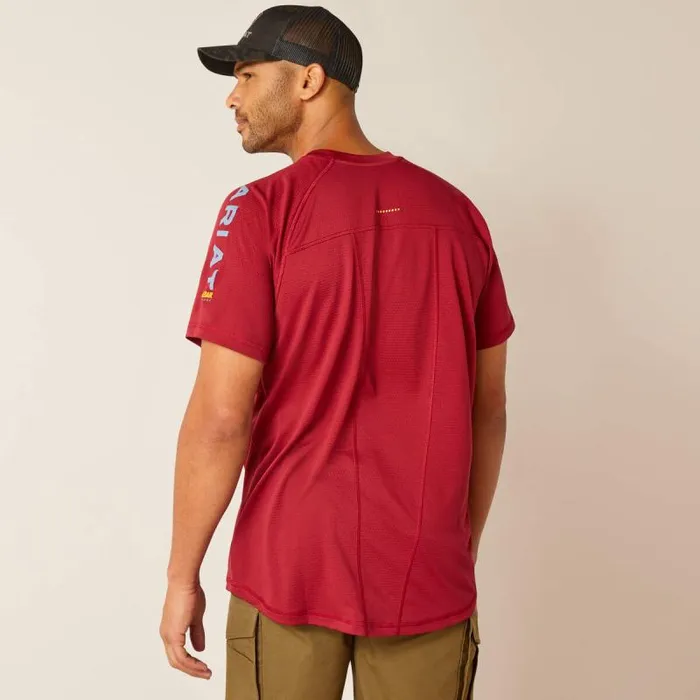 Men Workwear Ariat Rebar Heat Fighter TShirt Tibetan Redinfinity Heather Men Workwear Ariat Rebar Heat Fighter TShirt Tibetan Redinfinity Heather