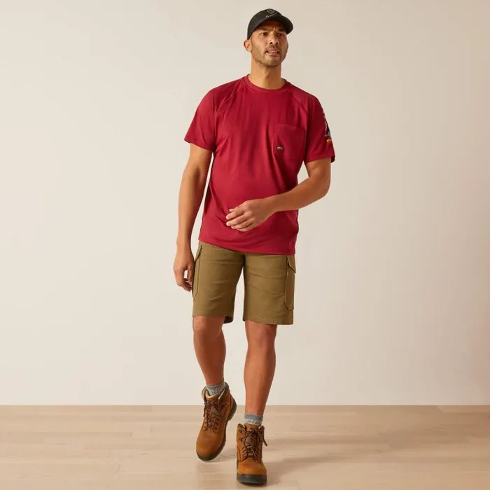 Men Workwear Ariat Rebar Heat Fighter TShirt Tibetan Redinfinity Heather Men Workwear Ariat Rebar Heat Fighter TShirt Tibetan Redinfinity Heather