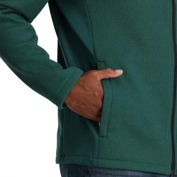 Mens Bandit Full Zip Cypress Green Spyder Fleece