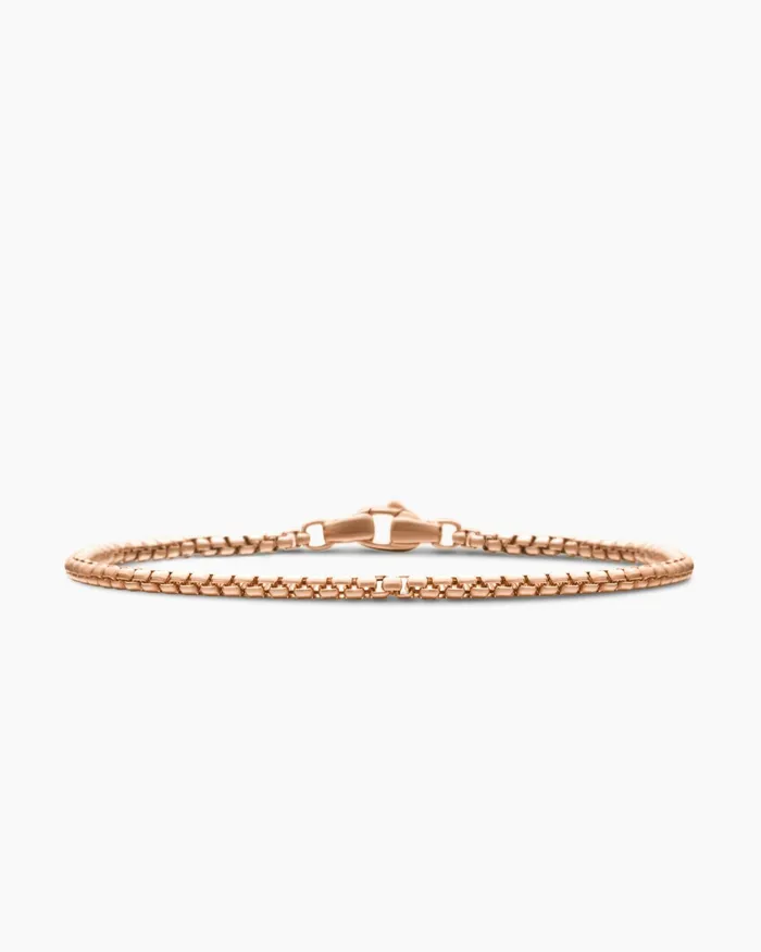 Mens Box Chain Bracelet In 18K Rose Gold 27mm Men David Yurman Chain
