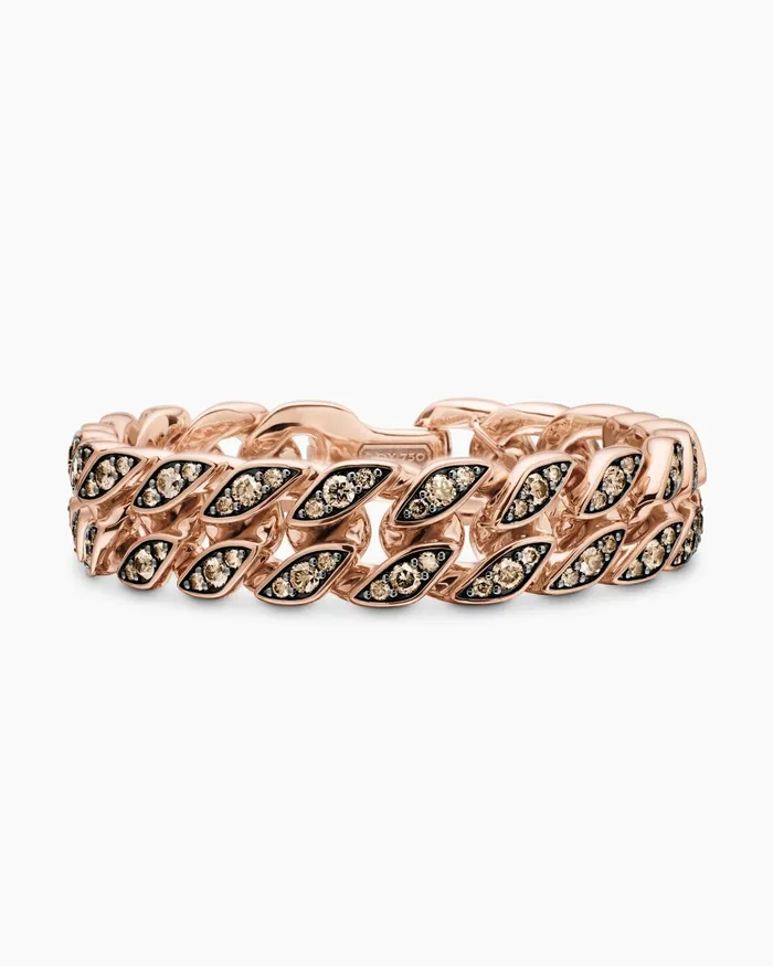 Mens Curb Chain Bracelet In 18K Rose Gold 145mm Men David Yurman Chain