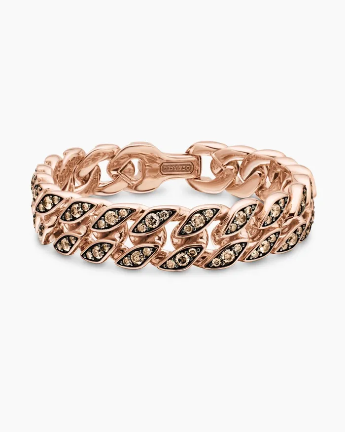 Mens Curb Chain Bracelet In 18K Rose Gold 145mm Men David Yurman Chain Mens Curb Chain Bracelet In 18K Rose Gold 145mm Men David Yurman Chain