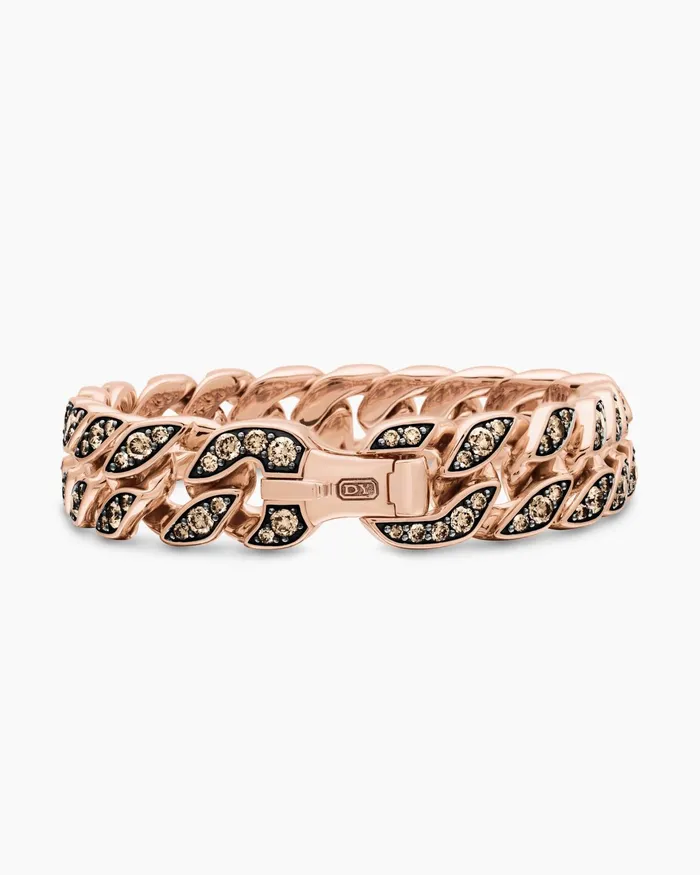 Mens Curb Chain Bracelet In 18K Rose Gold 145mm Men David Yurman Chain Mens Curb Chain Bracelet In 18K Rose Gold 145mm Men David Yurman Chain