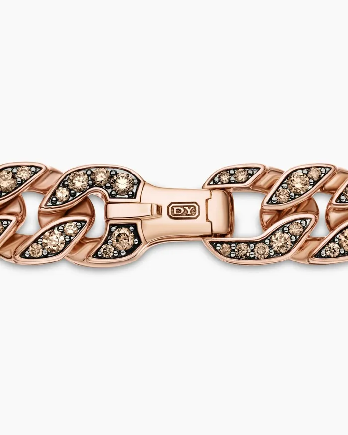 Mens Curb Chain Bracelet In 18K Rose Gold 145mm Men David Yurman Chain Mens Curb Chain Bracelet In 18K Rose Gold 145mm Men David Yurman Chain