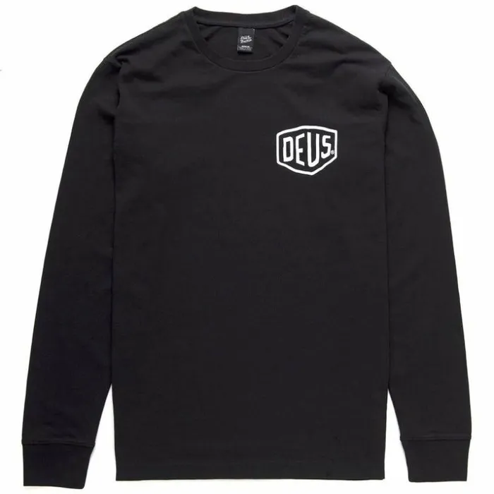 Mens Deus Ex Machina Classics Tokyo Address Long Sleeve Tee 8211 Black Black