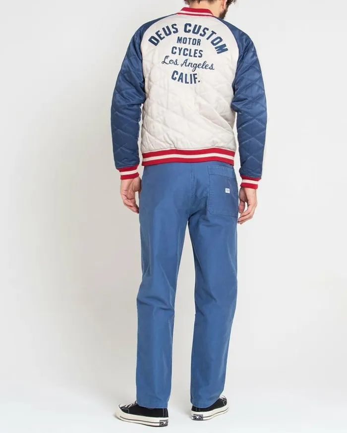 Mens Deus Ex Machina Jackets Supporters Jacket 8211 WhiteBlue WhiteBlue Mens Deus Ex Machina Jackets Supporters Jacket 8211 WhiteBlue WhiteBlue